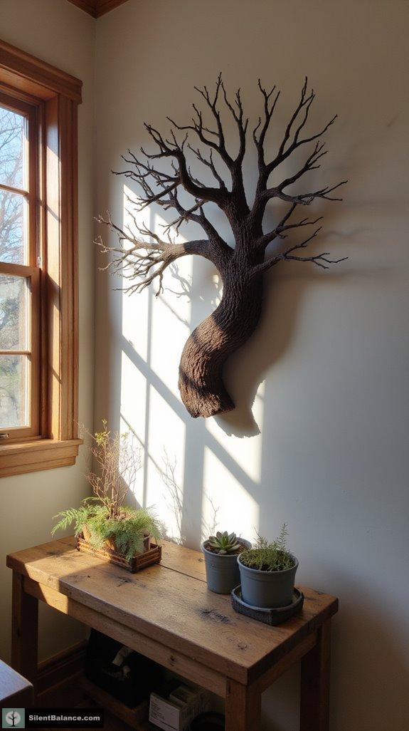 wood burning branch sculptures