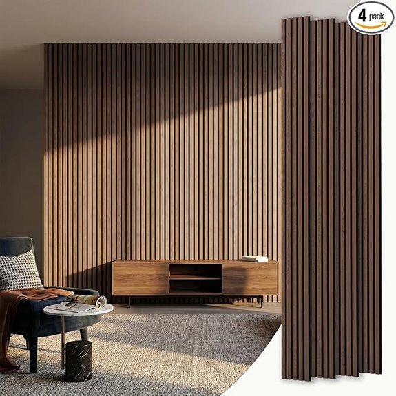 Wood Slat Acoustic Wall Panels (4 Pack)