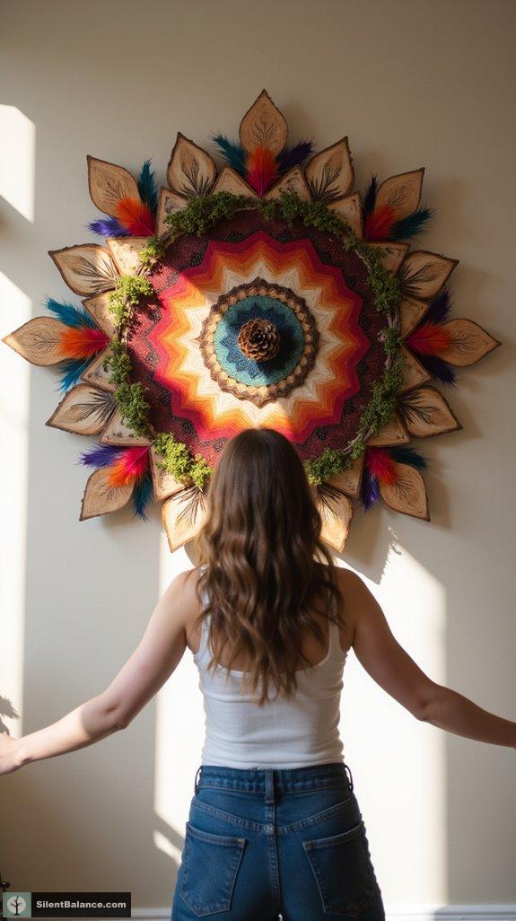 wood slice mandala creation