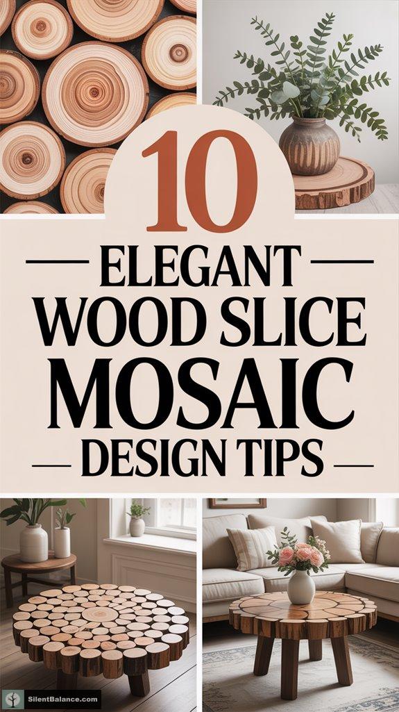 wood slice mosaic ideas