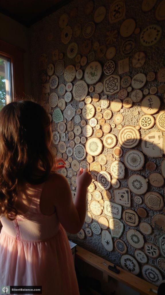 wood slice stencil art