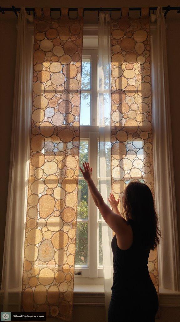 wood slice window treatments