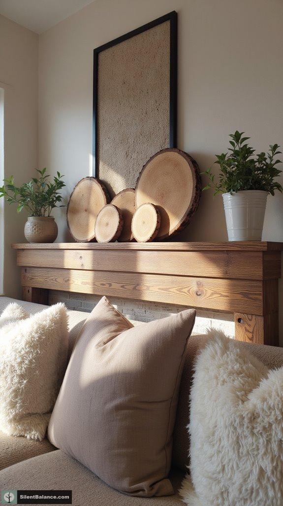 wood slices as decor