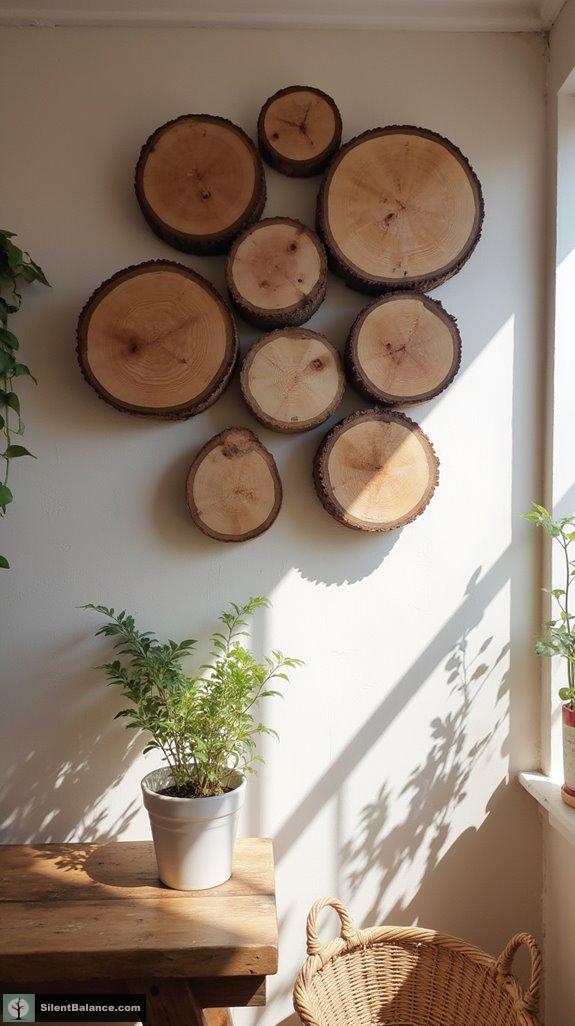 wood slices as decor