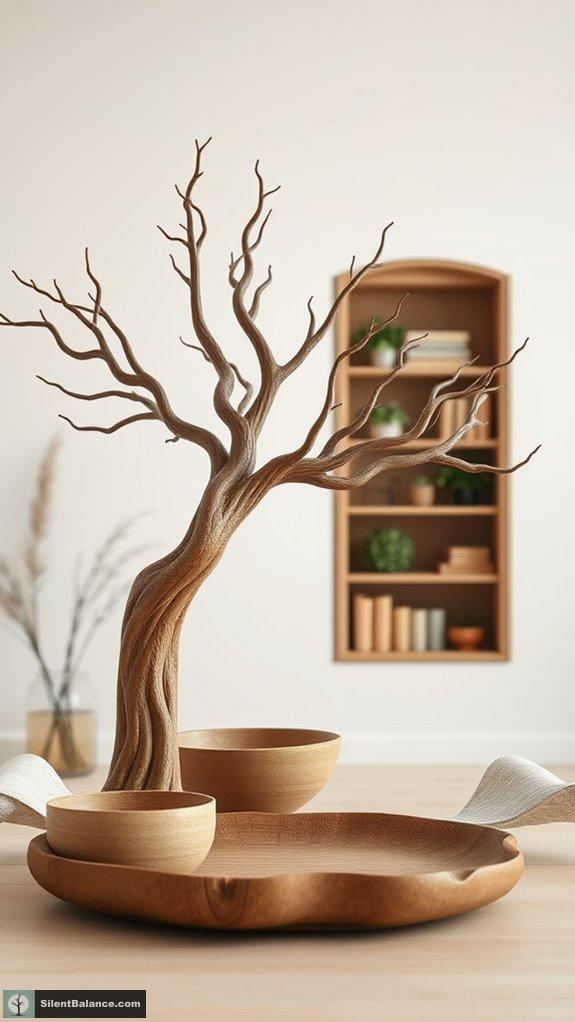 wooden accents for grounding