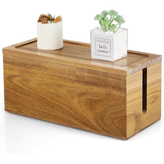 Bivvclaz Wooden Cable Management Box for Desk and Floor