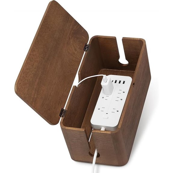 ZhiYo Wood Cable Management Box for Power Strips