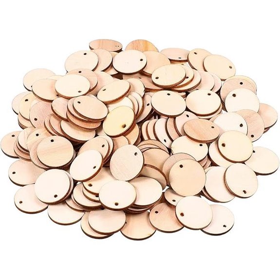 Unfinished Wooden Circle Pendants 200 Pieces