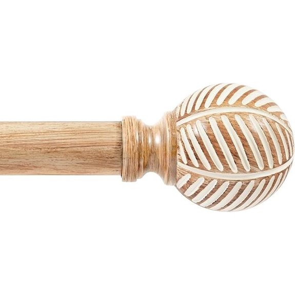 Zeerobee Wooden Curtain Rods with Finials 48-84 Inches