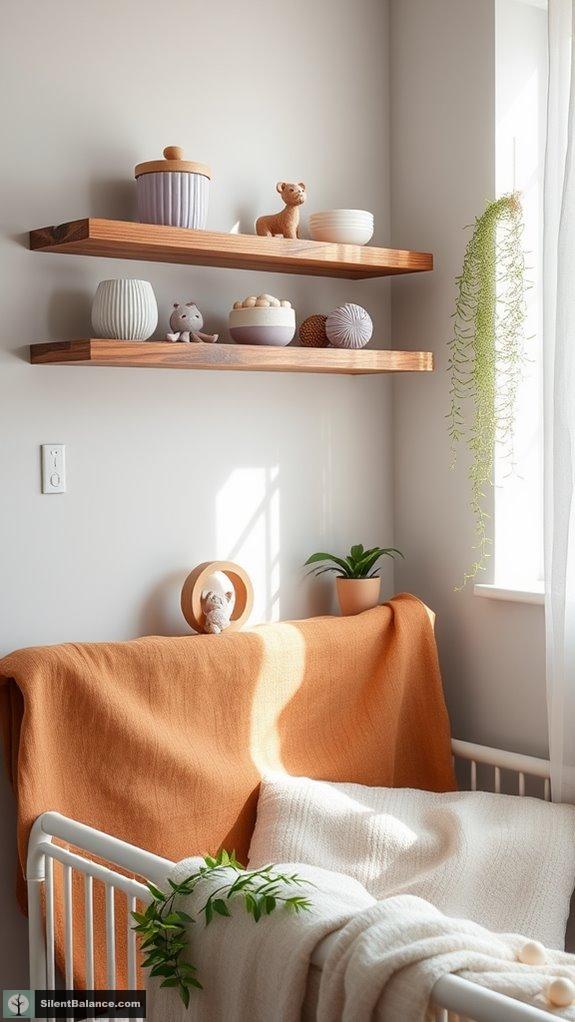 wooden displays create tranquility
