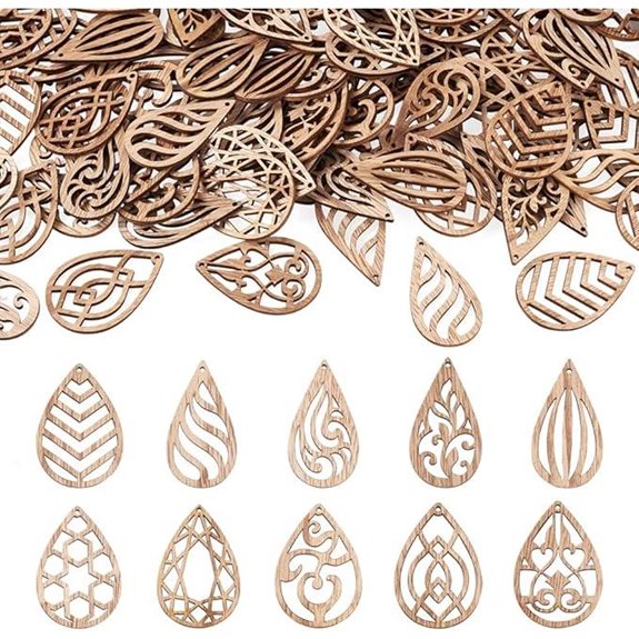 Elecrelive 100pcs Wooden Earring Blanks for DIY Jewelry