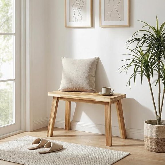 Arrowstone Solid Wood Indoor Bench (26 Inches)