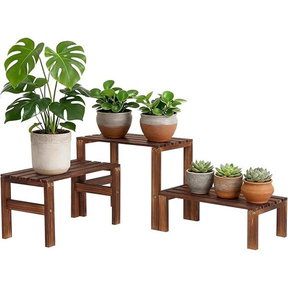3-Tier Wooden Plant Stand for Indoor Outdoor Use