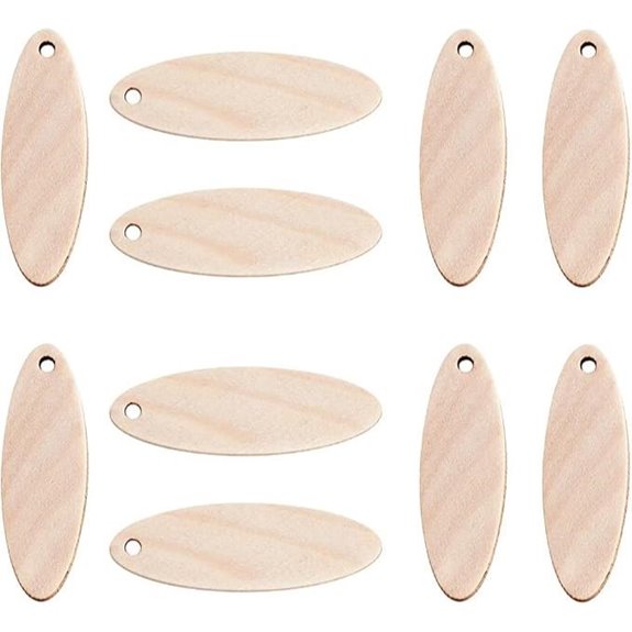 KISSITTY 200pcs Wooden Oval Pendant Assortment