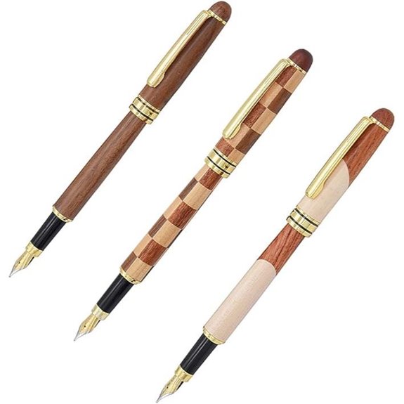 Wooden Fountain Pen Set (3 Pack)
