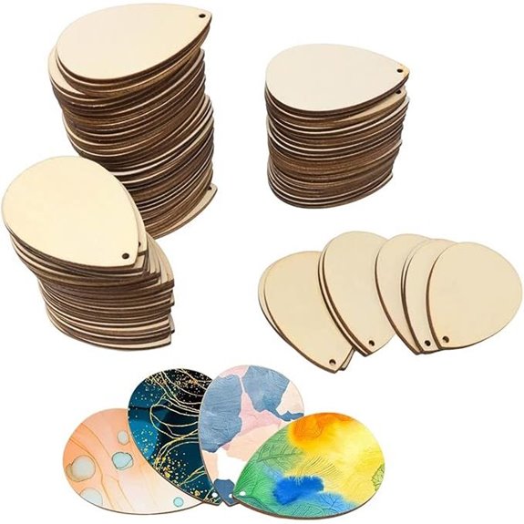 Honbay 100PCS Wooden Teardrop Earring Pendants