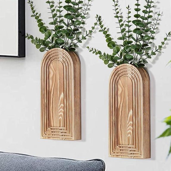 Dnnnii Wooden Wall Vase Set for Home Decor