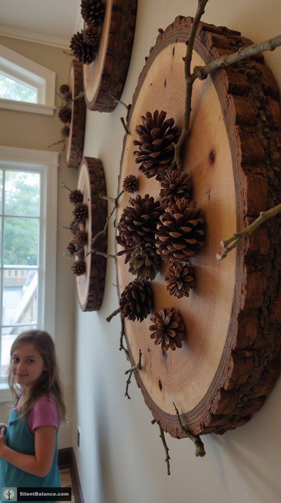woodland inspired pinecone art
