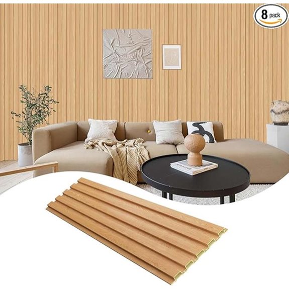 WPC Acoustic Wall Paneling 8-Pack Oak Finish