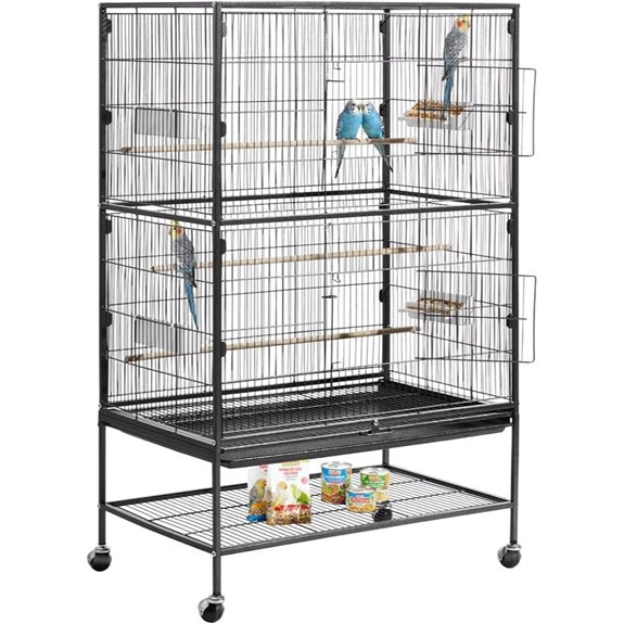 VEVOR Wrought Iron Bird Cage with Casters