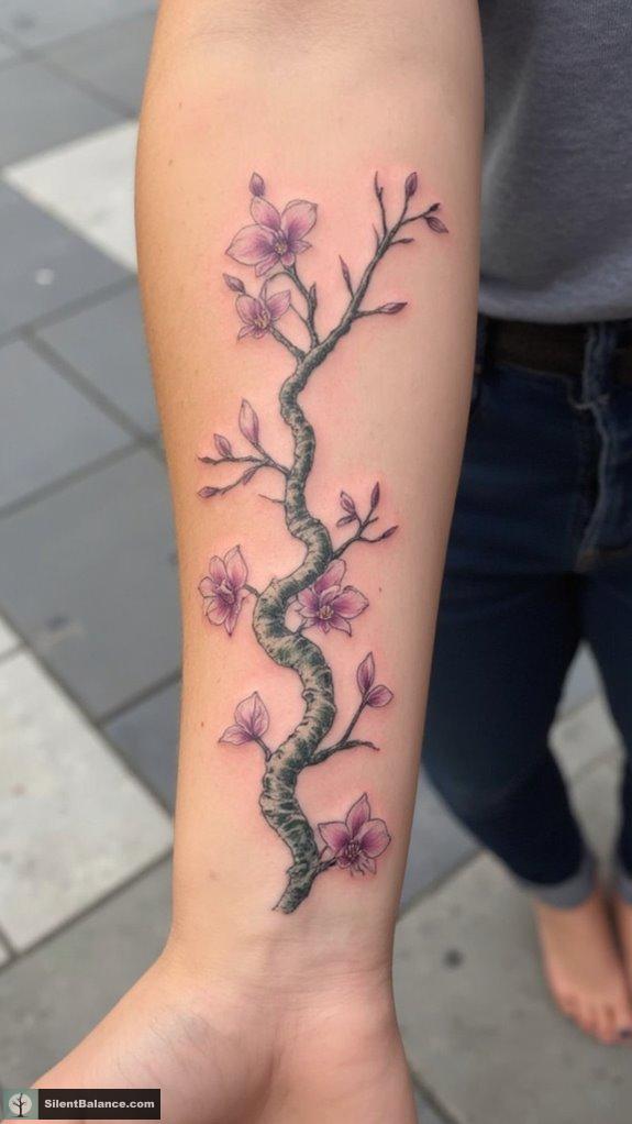zen bonsai orchid tattoo