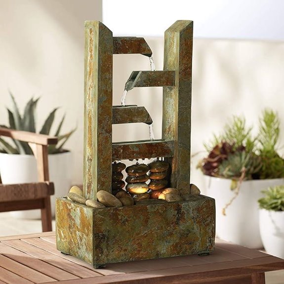 Zigzag Zen 17.25 Indoor Slate Water Fountain